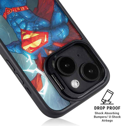DC Comics Superman Elements iPhone 15 Kickstand Case