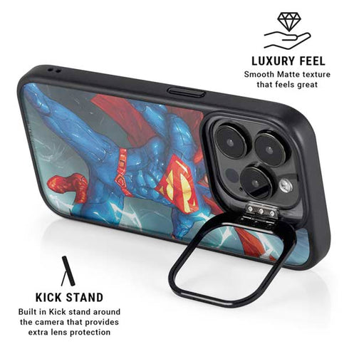 DC Comics Superman Elements iPhone 15 Pro Kickstand Case