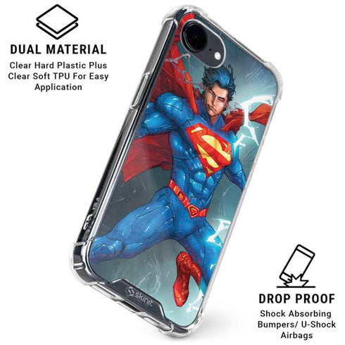 DC Comics Superman Elements iPhone 16e Clear Case