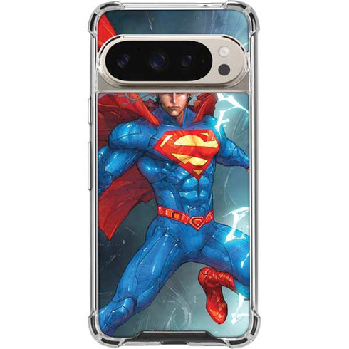 DC Comics Superman Elements Pixel 9 Pro XL Clear Case
