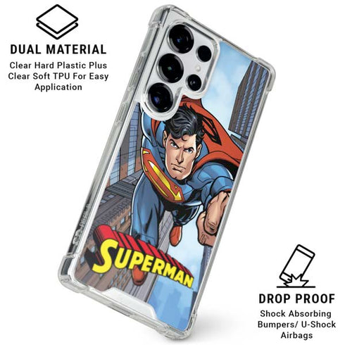 DC Comics Superman Flying Pose Galaxy S25 Ultra Clear Case