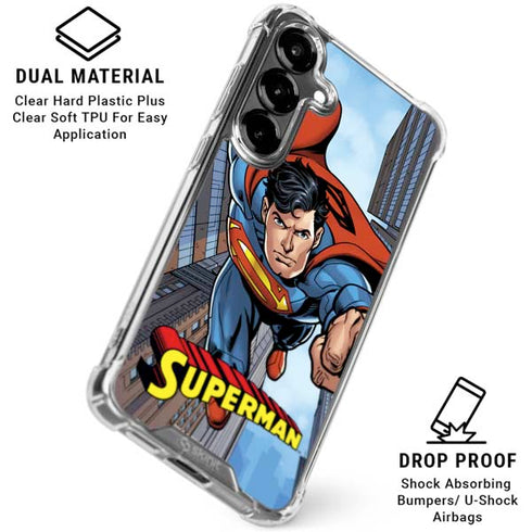 DC Comics Superman Flying Pose Galaxy S26 Clear Case