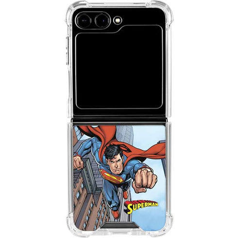 DC Comics Superman Flying Pose Galaxy Z Flip6 Clear Case