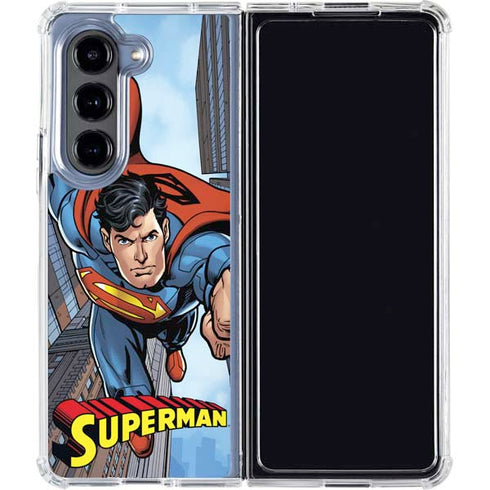 DC Comics Superman Flying Pose Galaxy Z Fold5 5G Clear Case