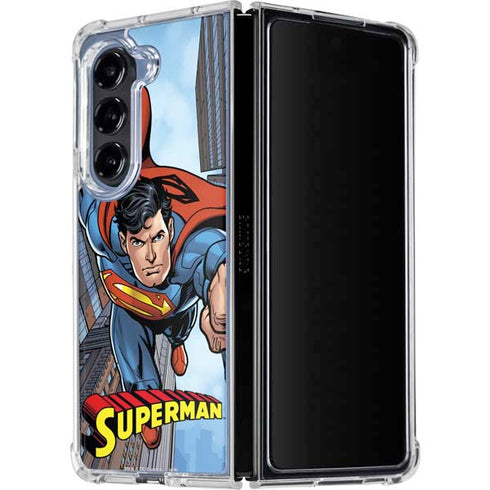 DC Comics Superman Flying Pose Galaxy Z Fold5 5G Clear Case