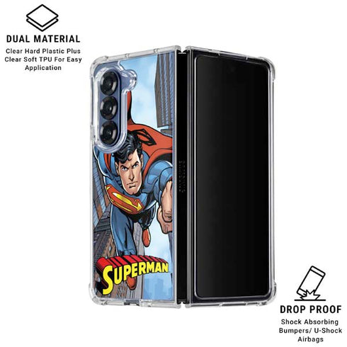 DC Comics Superman Flying Pose Galaxy Z Fold6 Clear Case