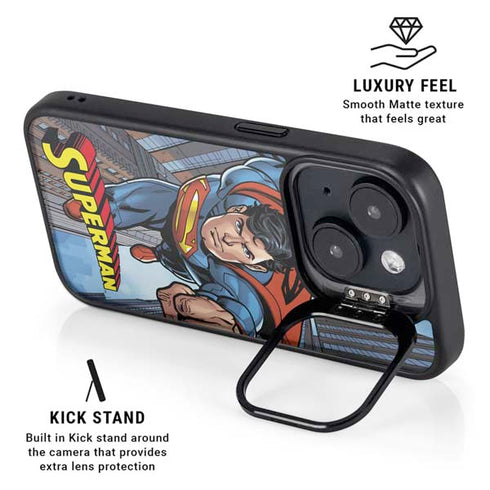 DC Comics Superman Flying Pose iPhone 15 Plus Kickstand Case