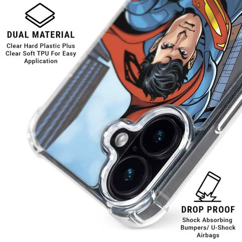 DC Comics Superman Flying Pose iPhone 16 Clear Case