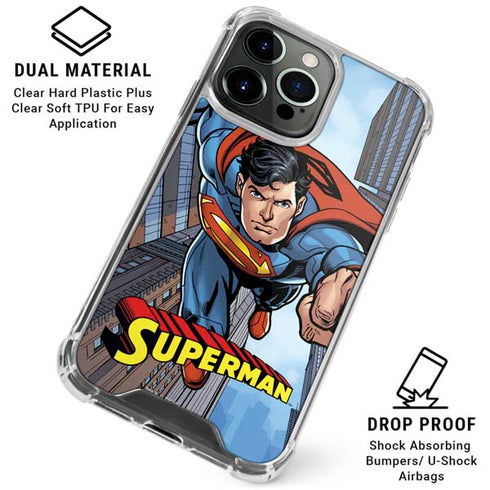 DC Comics Superman Flying Pose iPhone 16 Pro Max Clear Case