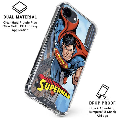 DC Comics Superman Flying Pose iPhone 16e Clear Case