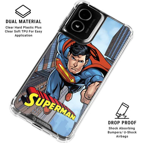 DC Comics Superman Flying Pose Moto G Power 5G (2024) Clear Case