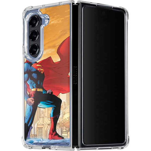 DC Comics Superman For Tomorrow Cover Art by Jim Lee Galaxy Z Fold5 5G Clear Case