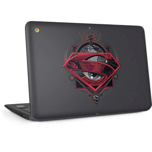 DC Comics Superman Grey Eye Collage HP Chromebook Skin