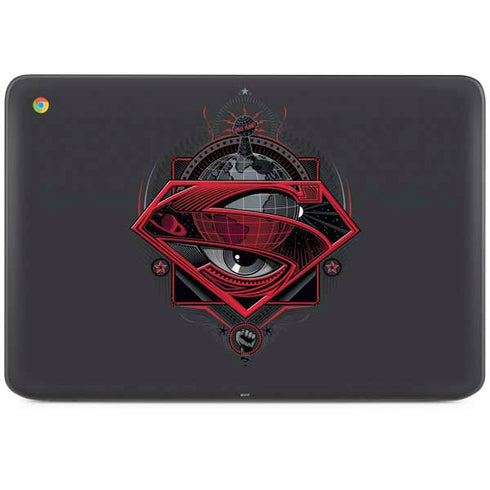DC Comics Superman Grey Eye Collage HP Chromebook Skin