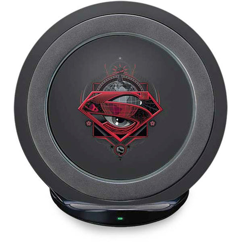 DC Comics Superman Grey Eye Collage Fast Charge Wireless Charging Stand Skin