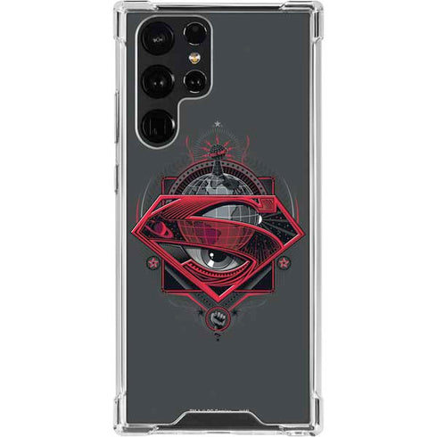 DC Comics Superman Grey Eye Collage Galaxy S23 Ultra Clear Case