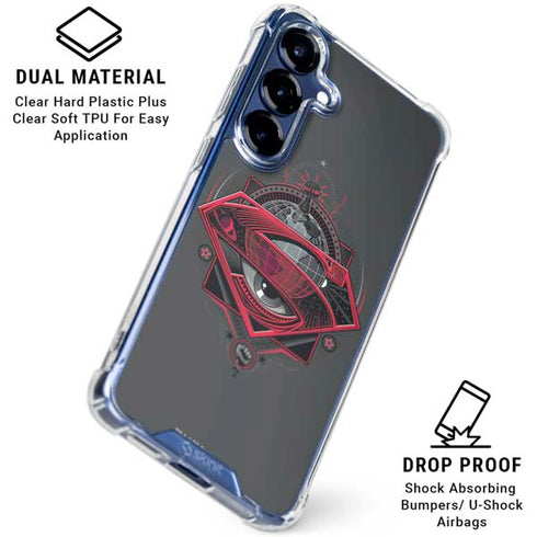 DC Comics Superman Grey Eye Collage Galaxy S25 Clear Case