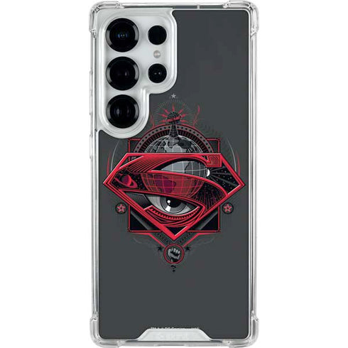 DC Comics Superman Grey Eye Collage Galaxy S25 Ultra Clear Case