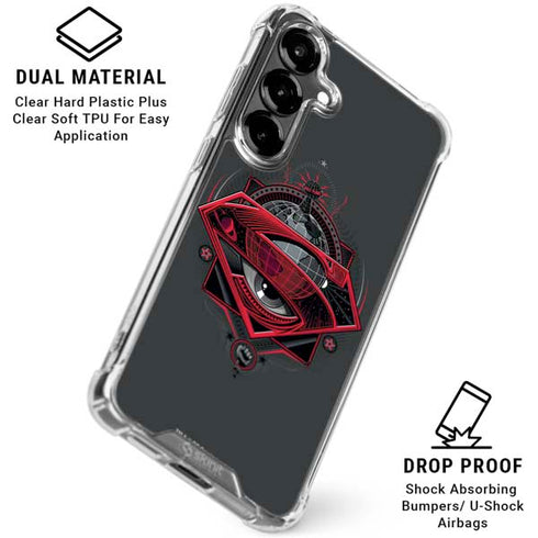 DC Comics Superman Grey Eye Collage Galaxy S26 Clear Case