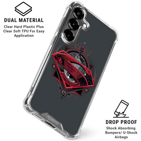 DC Comics Superman Grey Eye Collage Galaxy S26 Plus Clear Case