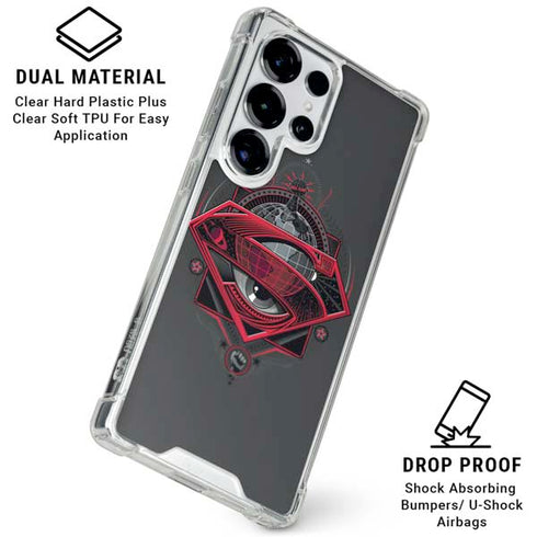 DC Comics Superman Grey Eye Collage Galaxy S26 Ultra Clear Case