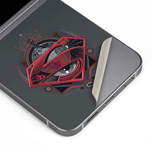 DC Comics Superman Grey Eye Collage Galaxy Z Flip6 Skin