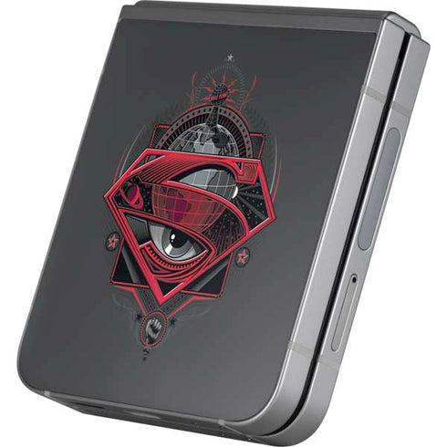 DC Comics Superman Grey Eye Collage Galaxy Z Flip6 Skin