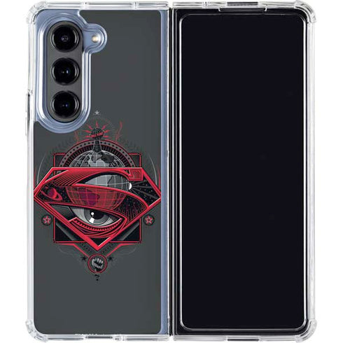 DC Comics Superman Grey Eye Collage Galaxy Z Fold5 5G Clear Case