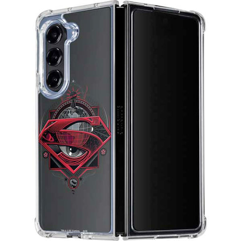 DC Comics Superman Grey Eye Collage Galaxy Z Fold5 5G Clear Case