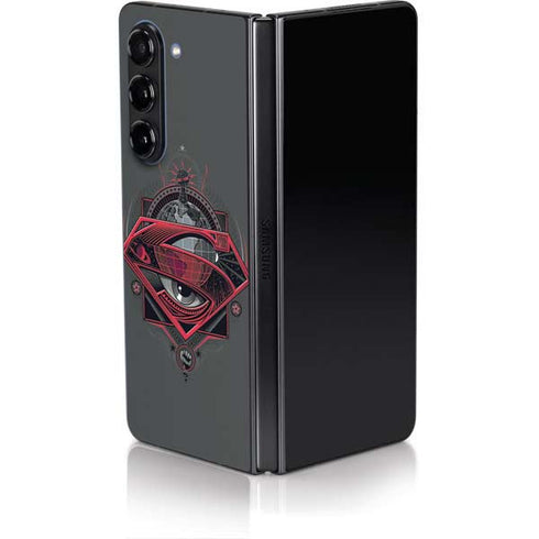 DC Comics Superman Grey Eye Collage Galaxy Z Fold5 5G Skin