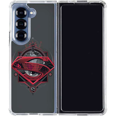 DC Comics Superman Grey Eye Collage Galaxy Z Fold6 Clear Case
