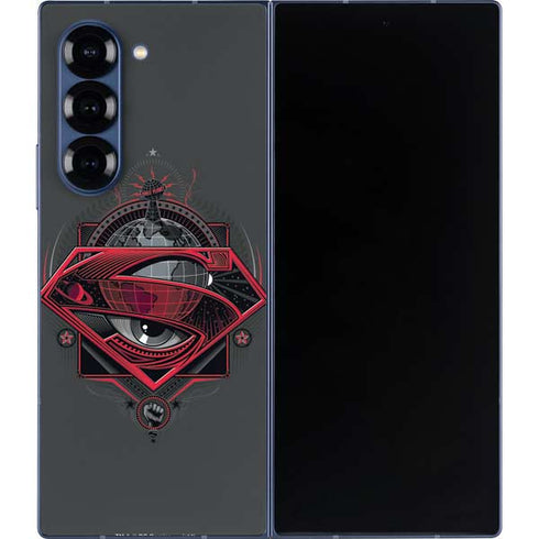DC Comics Superman Grey Eye Collage Galaxy Z Fold6 Skin