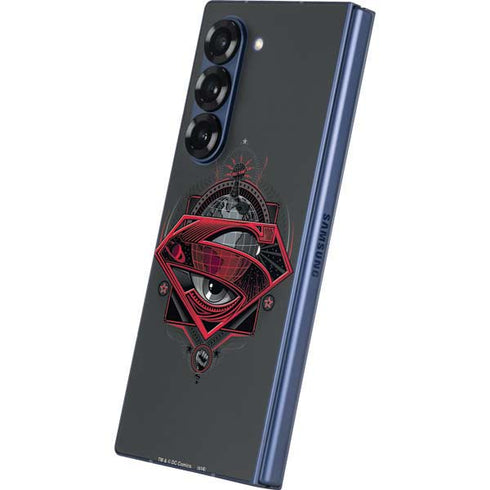 DC Comics Superman Grey Eye Collage Galaxy Z Fold6 Skin