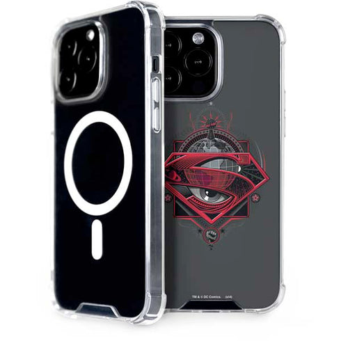 DC Comics Superman Grey Eye Collage iPhone Cases
