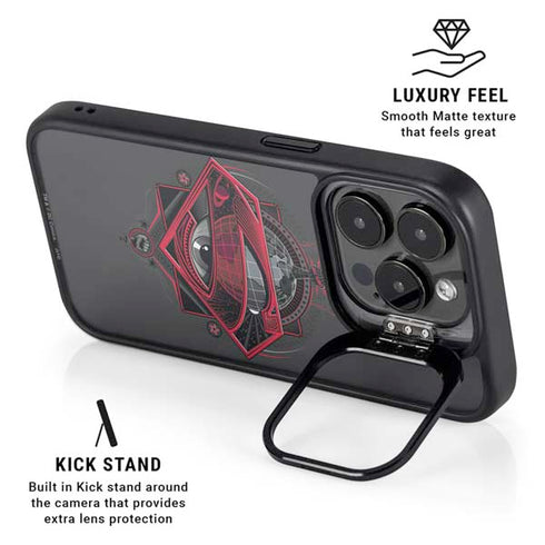 DC Comics Superman Grey Eye Collage iPhone 14 Pro Max Kickstand Case