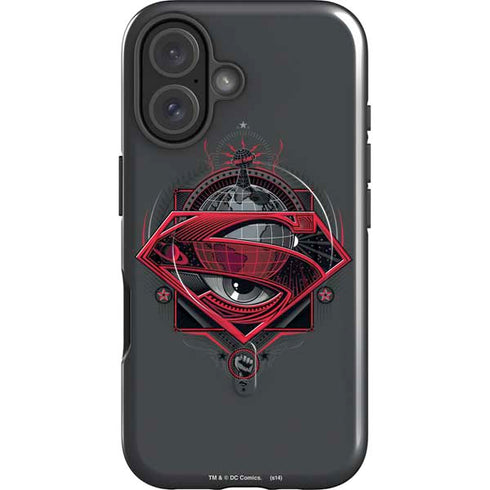 DC Comics Superman Grey Eye Collage iPhone 16 Magsafe Impact Case