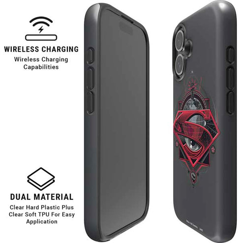 DC Comics Superman Grey Eye Collage iPhone 16 Magsafe Impact Case