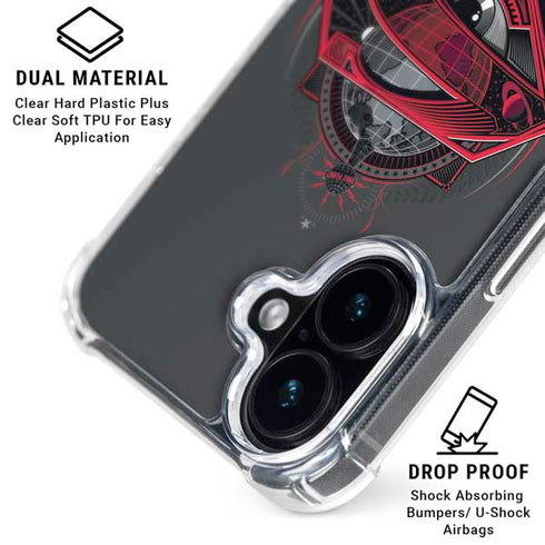 DC Comics Superman Grey Eye Collage iPhone 16 Plus MagSafe Case