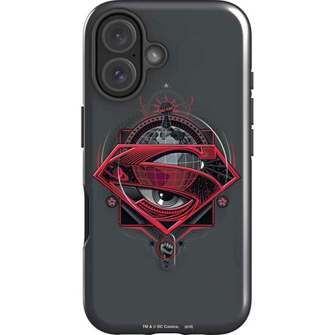 DC Comics Superman Grey Eye Collage iPhone 16 Plus Magsafe Impact Case