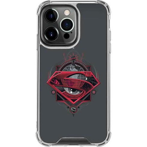 DC Comics Superman Grey Eye Collage iPhone 16 Pro Clear Case