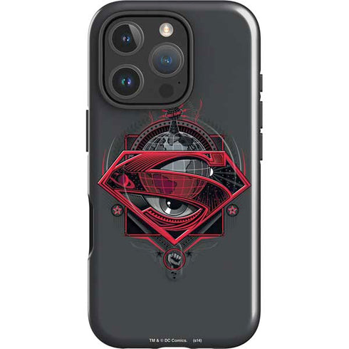 DC Comics Superman Grey Eye Collage iPhone 16 Pro Max Magsafe Impact Case