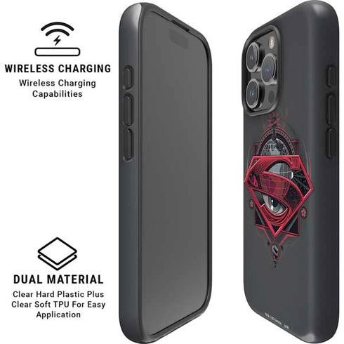 DC Comics Superman Grey Eye Collage iPhone 16 Pro Max Magsafe Impact Case