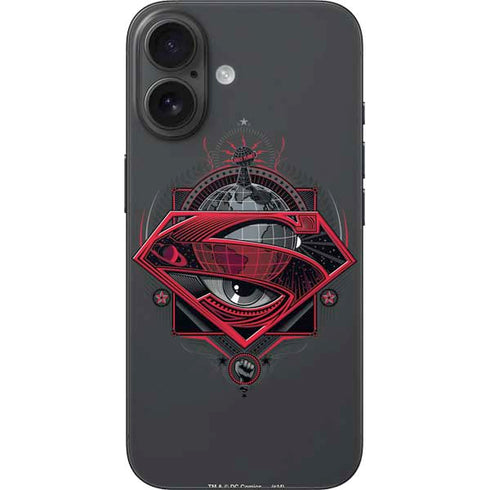 DC Comics Superman Grey Eye Collage iPhone 16 Skin
