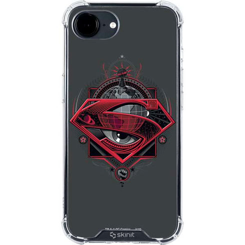 DC Comics Superman Grey Eye Collage iPhone 16e Clear Case