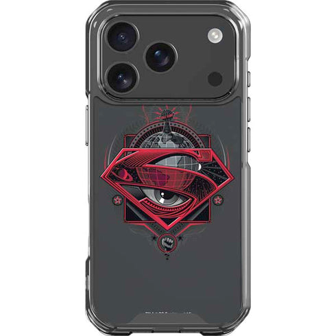 DC Comics Superman Grey Eye Collage iPhone 18 Pro Clear Case