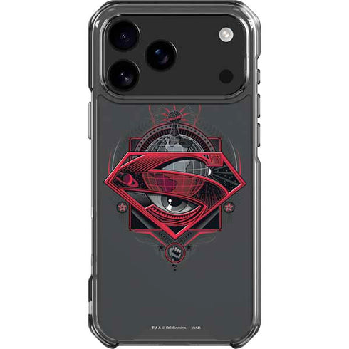 DC Comics Superman Grey Eye Collage iPhone 18 Pro Max Clear Case
