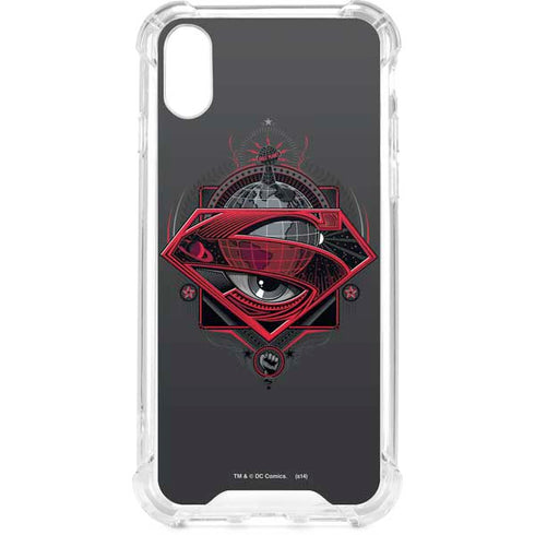 DC Comics Superman Grey Eye Collage iPhone XS Clear Case