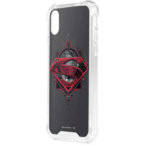 DC Comics Superman Grey Eye Collage iPhone XS Clear Case