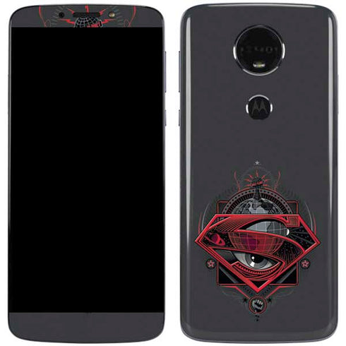 DC Comics Superman Grey Eye Collage Moto E5 Plus Skin