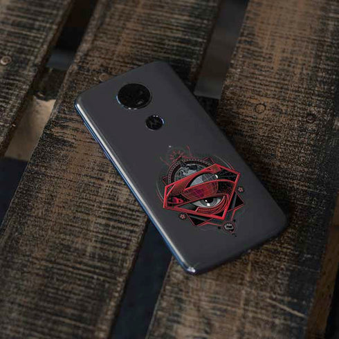 DC Comics Superman Grey Eye Collage Moto E5 Plus Skin